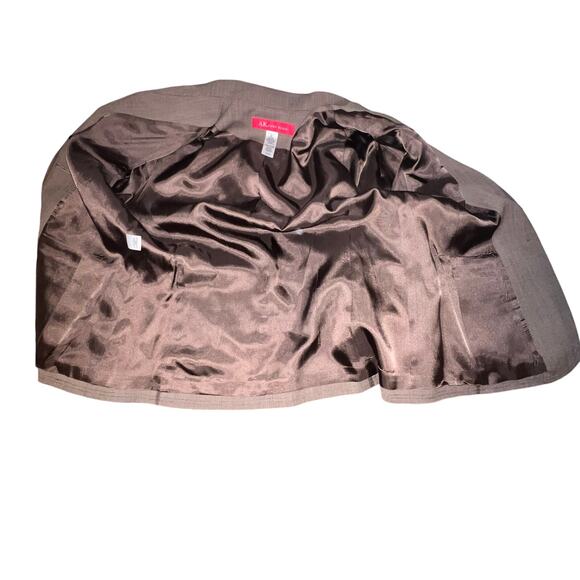 Anne Klein size 8P Wool Blend Micro Chevron Pocket 2 Button Lined Padded Blazer - Picture 9 of 12